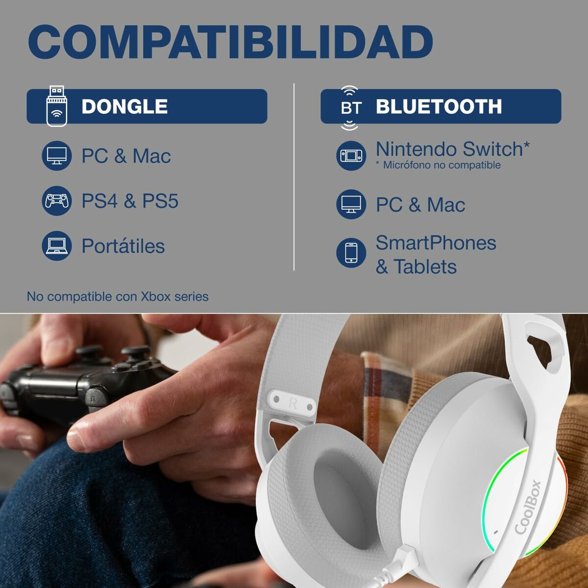 Afbeeldingen van Headphones CoolBox COO-AUM-WB01-W