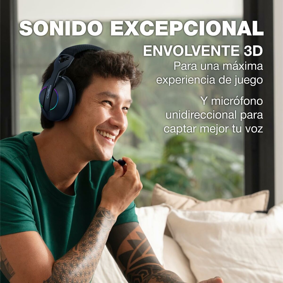 Afbeeldingen van Headphones CoolBox COO-AUM-WB01-W