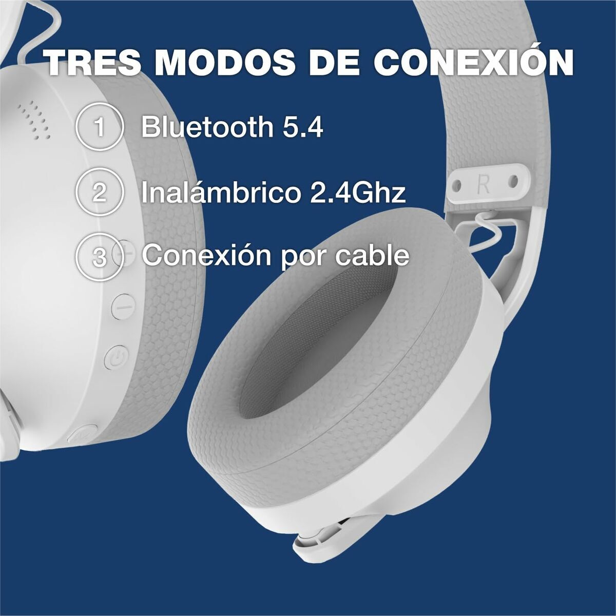 Gaming Headset with Microphone CoolBox COO-AUM-WB01-W White