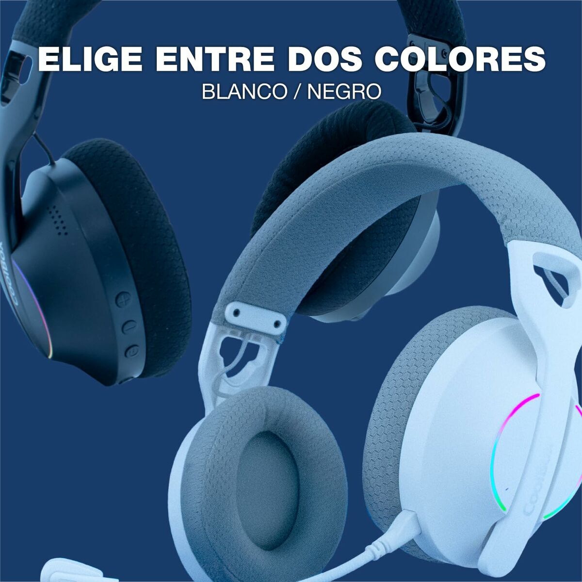 Gaming Headset with Microphone CoolBox COO-AUM-WB01-W White
