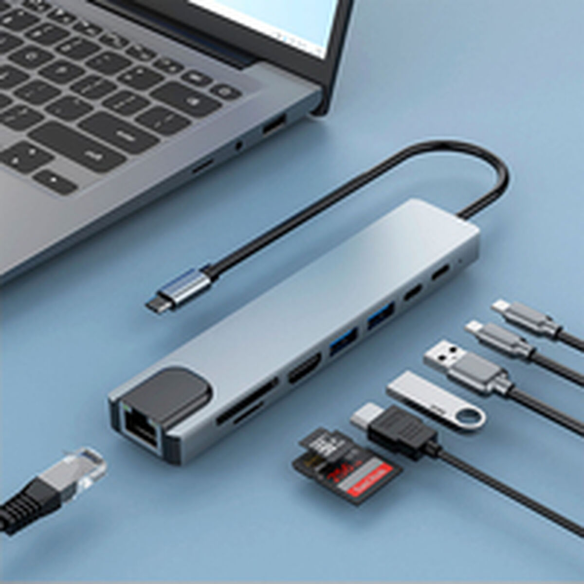 Afbeeldingen van USB Hub CoolBox COO-DOCK-C-81 100 W