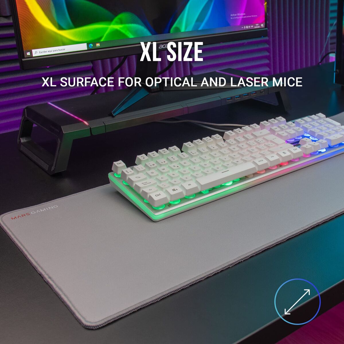Bild von Gaming Mouse Mat Mars Gaming MMPXLS Silver
