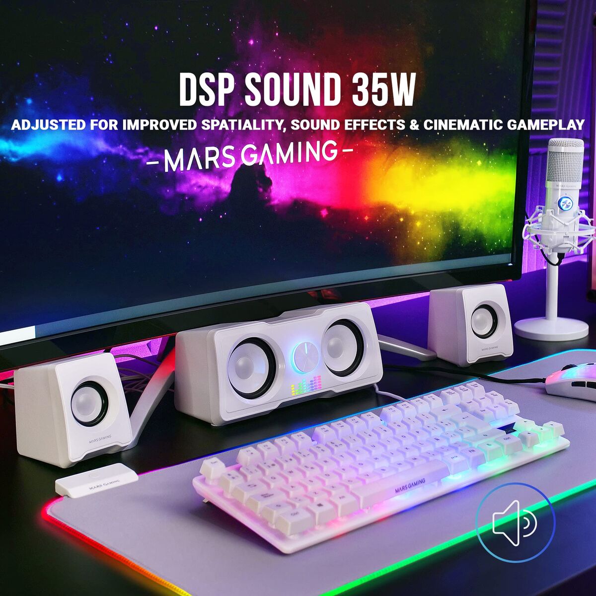 Bild von PC Speakers Mars Gaming MS22 White 35 W 4 W