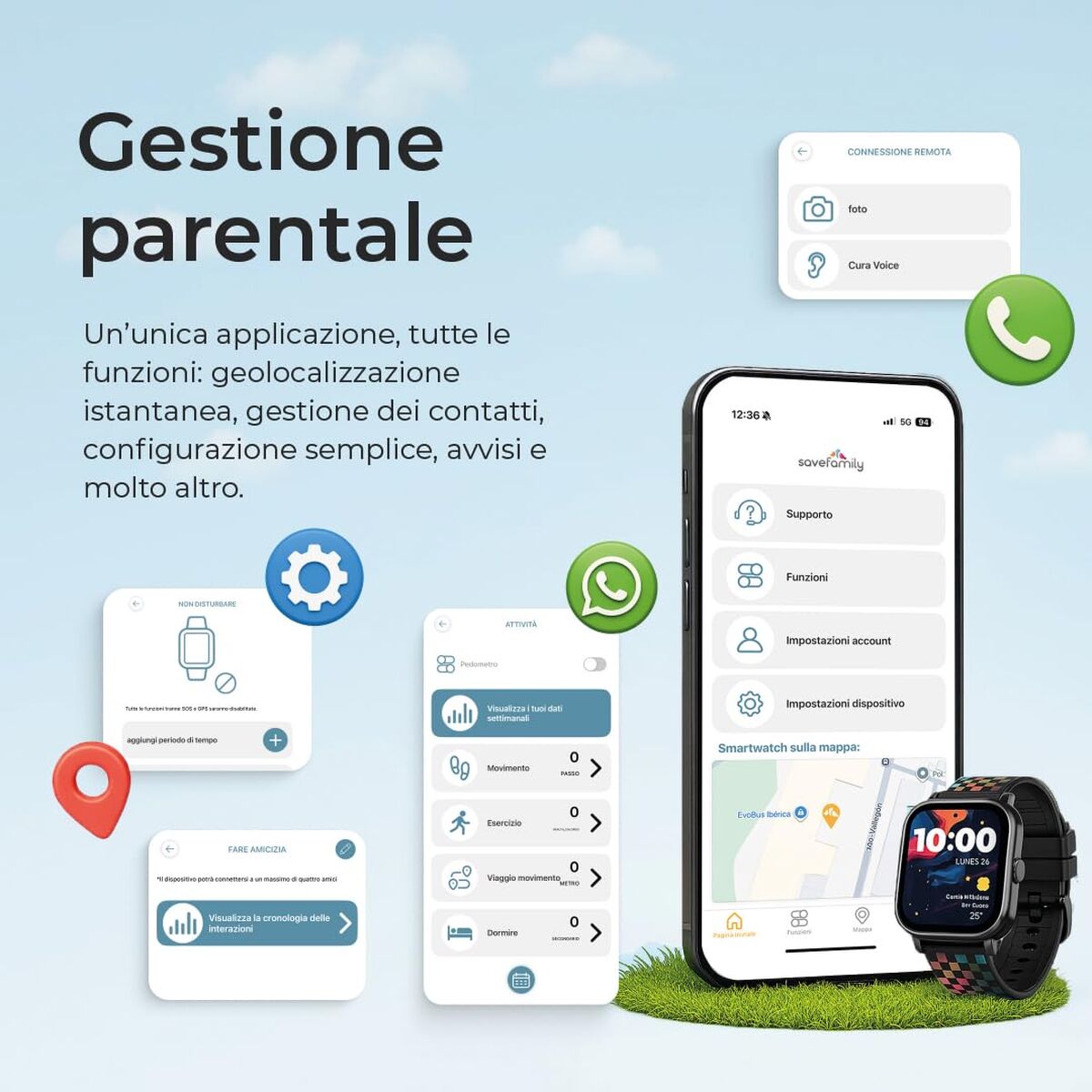 Smartwatch Save Family ICONIC2 BLACK 40 mm 1,44” Black