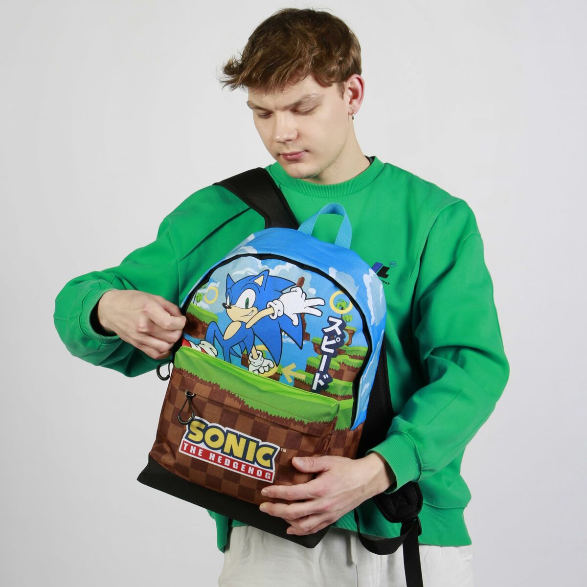 Plecak szkolny Sonic Greenhill Wielokolorowy 31 x 18 x 44 cm