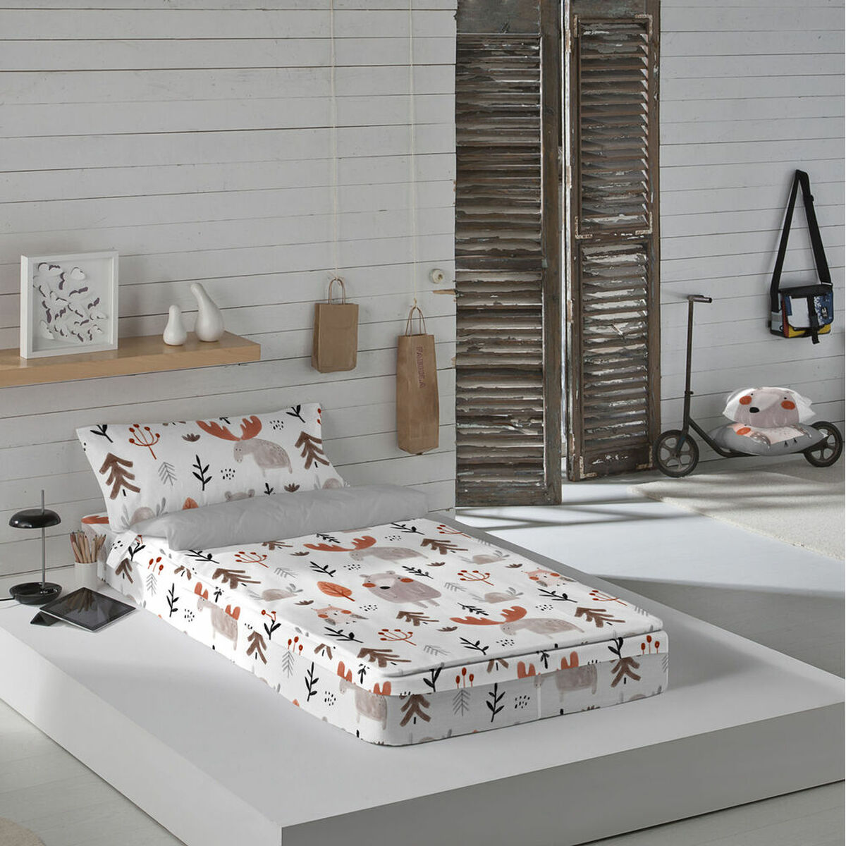 Vatteret sengetøj med lynlås Icehome Wild Forest (Seng 90) (90 x 190/200 cm)