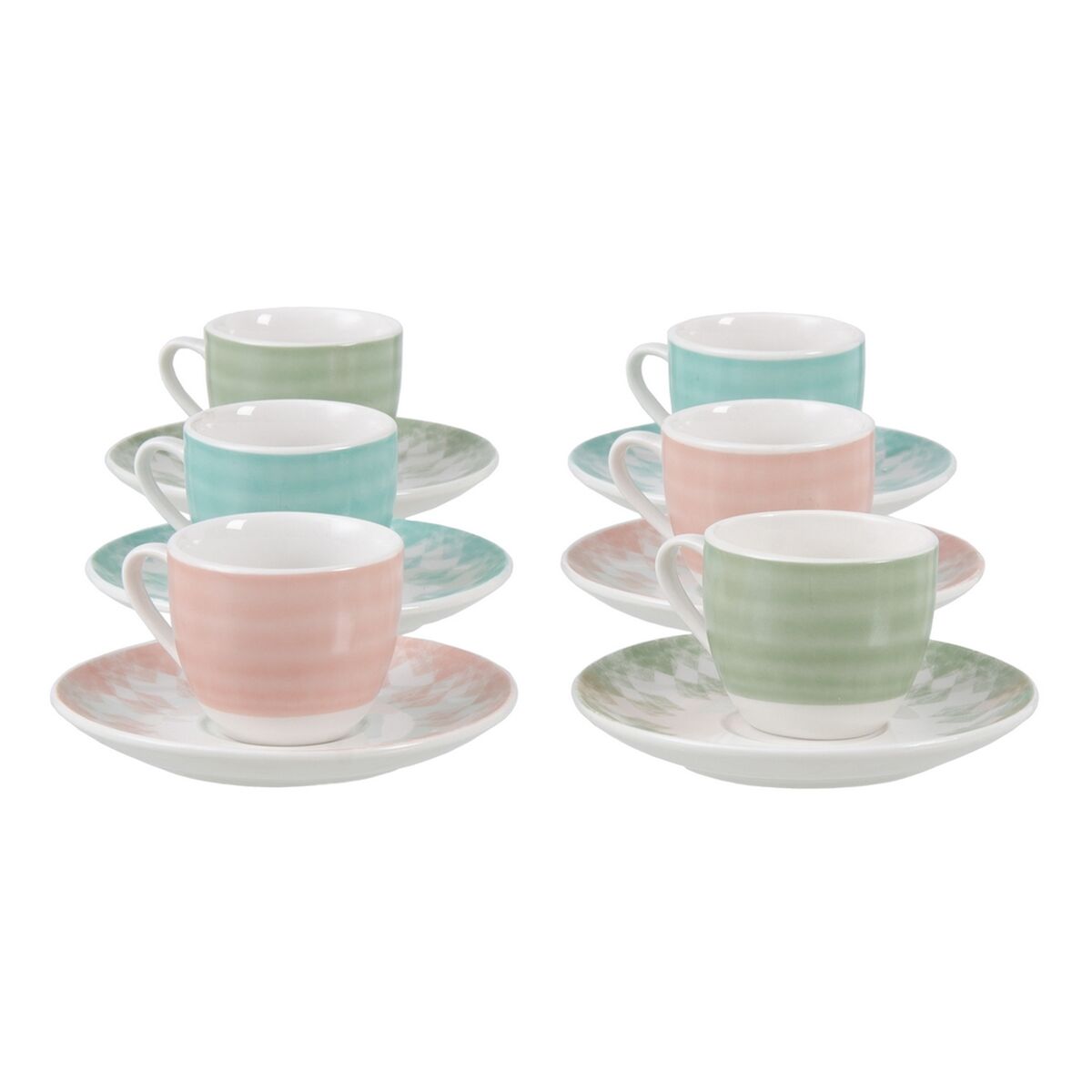 Juego de Tazas con Platos Porcelana 6 Piezas