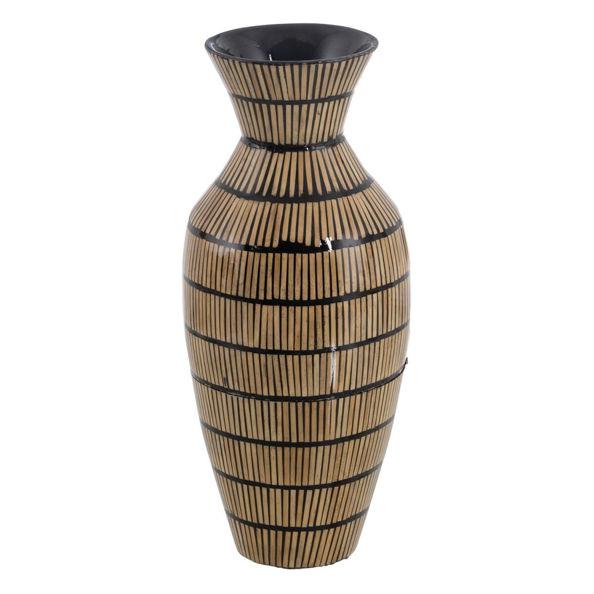 Vase Sort Beige Bambus 22 x 22 x 52 cm