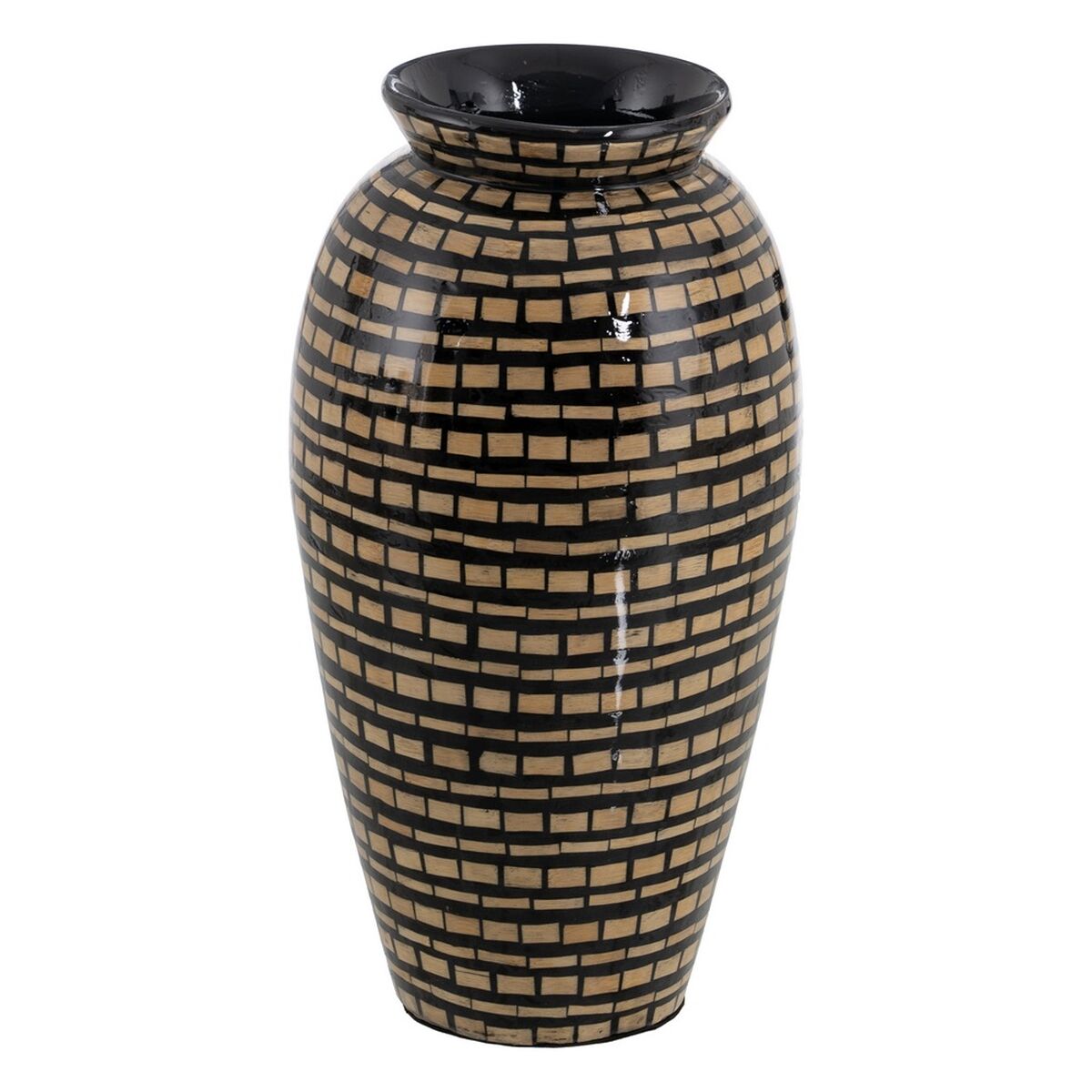 Vase Sort Beige Bambus 21 x 21 x 40 cm