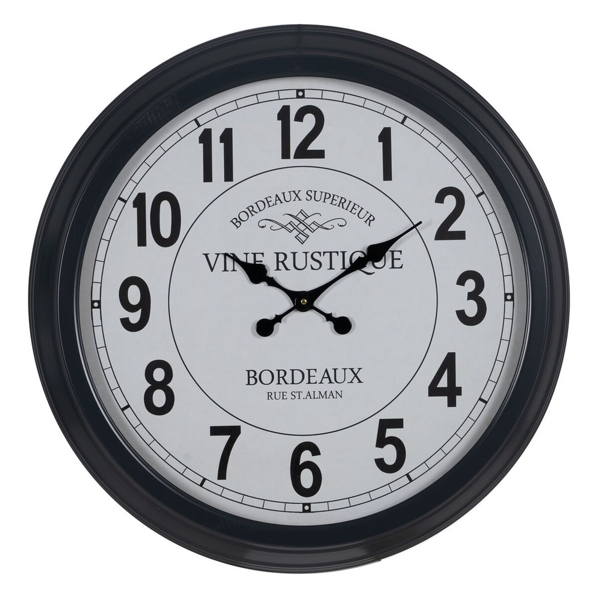Horloge Murale Blanc Noir Fer 70 x 70 x 6,5 cm