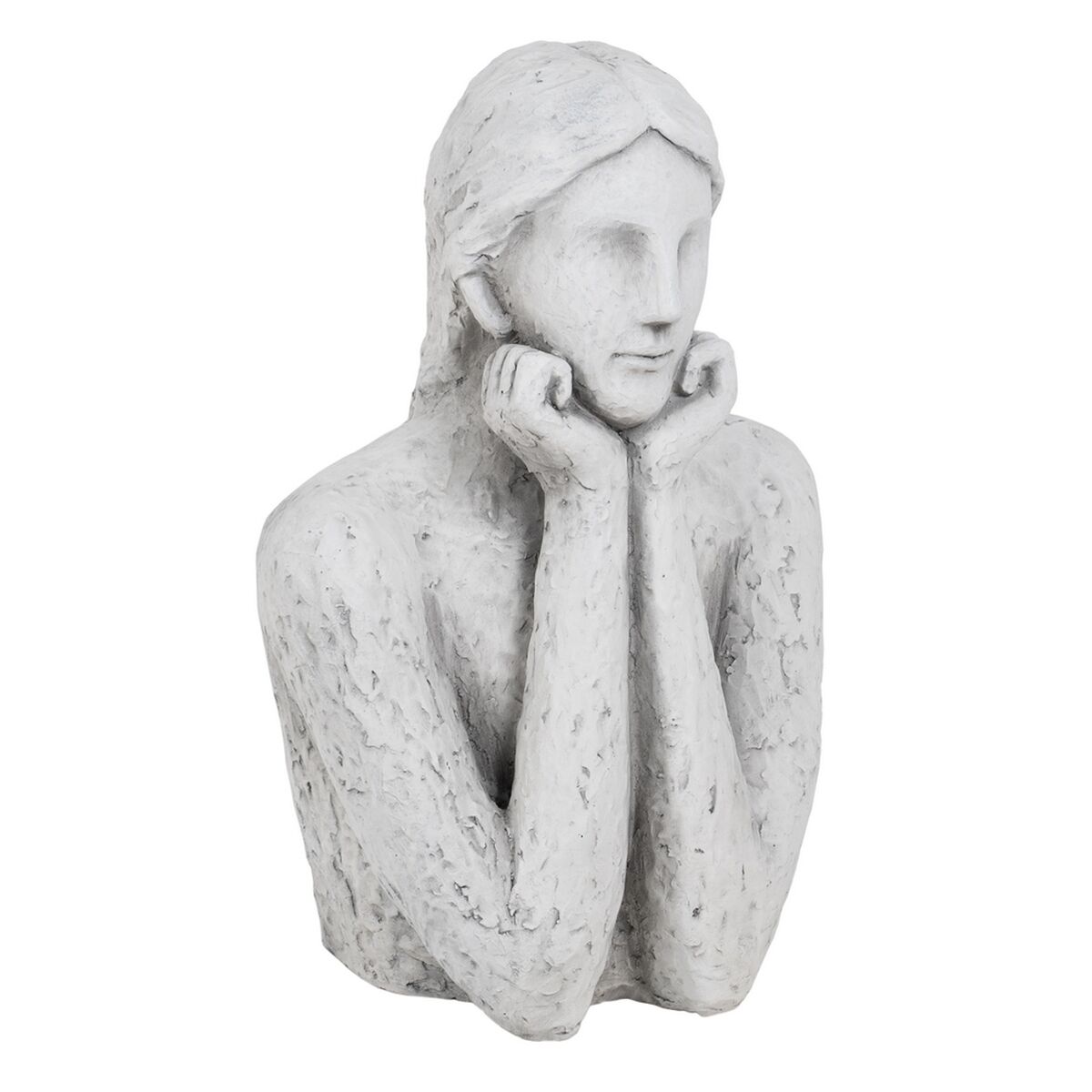 Buste Argile Femme 35,5 x 27 x 55 cm