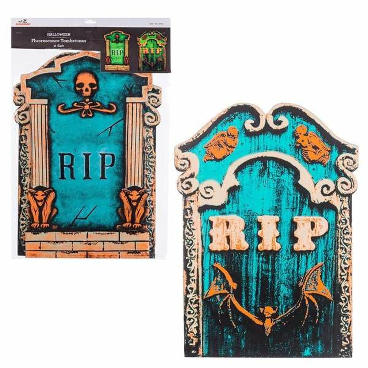 Halloween Decoraties My Other Me Grafsteen 39 X 0,5 X 59 Cm Fluorescerend