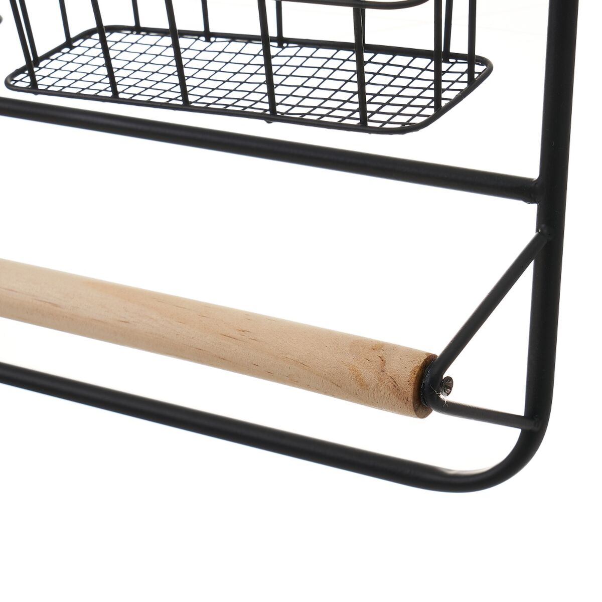 Kitchen Paper Holder Black Natural Iron 38 x 7,5 x 61 cm, view 4