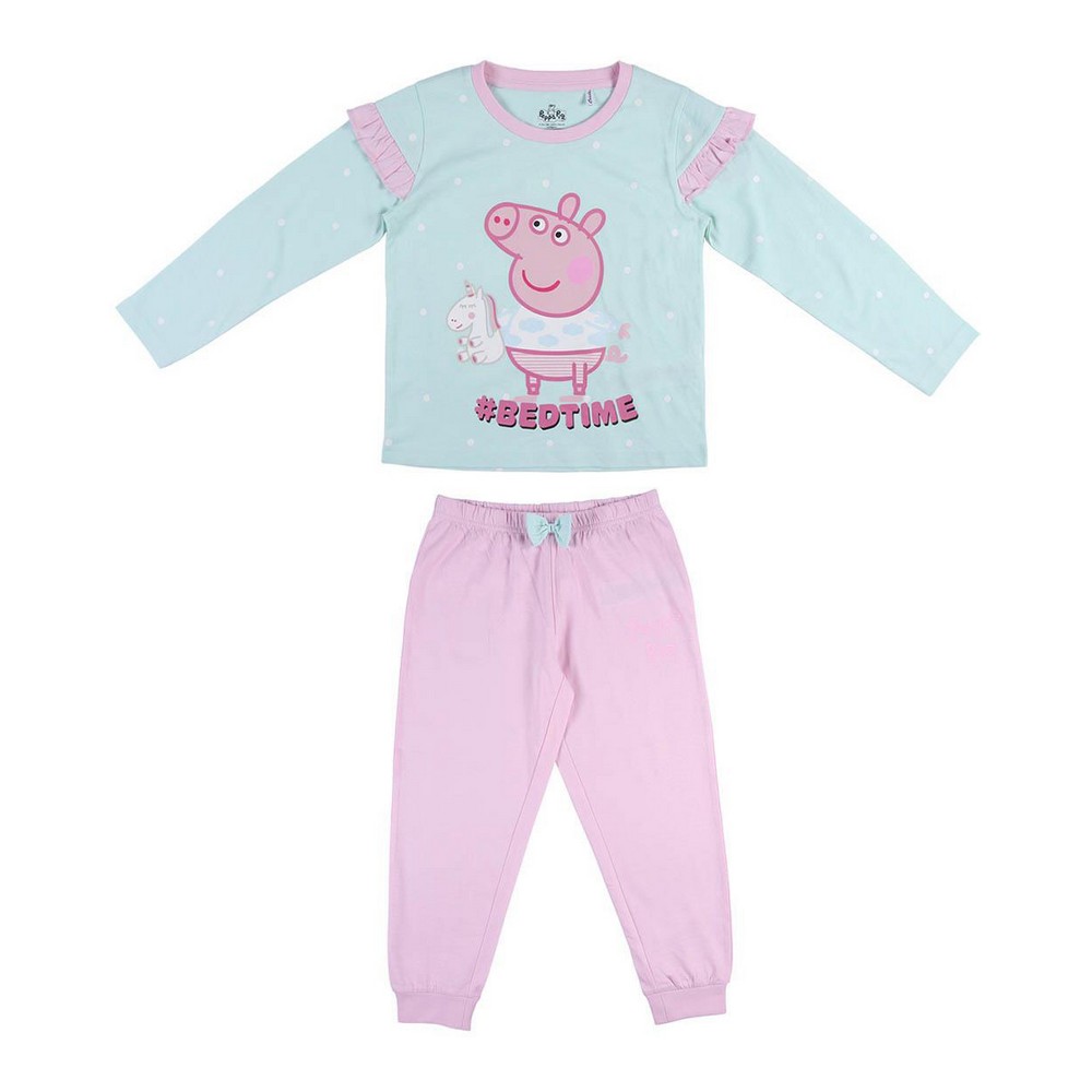 Pijama Infantil Peppa Pig Cor de Rosa Turquesa