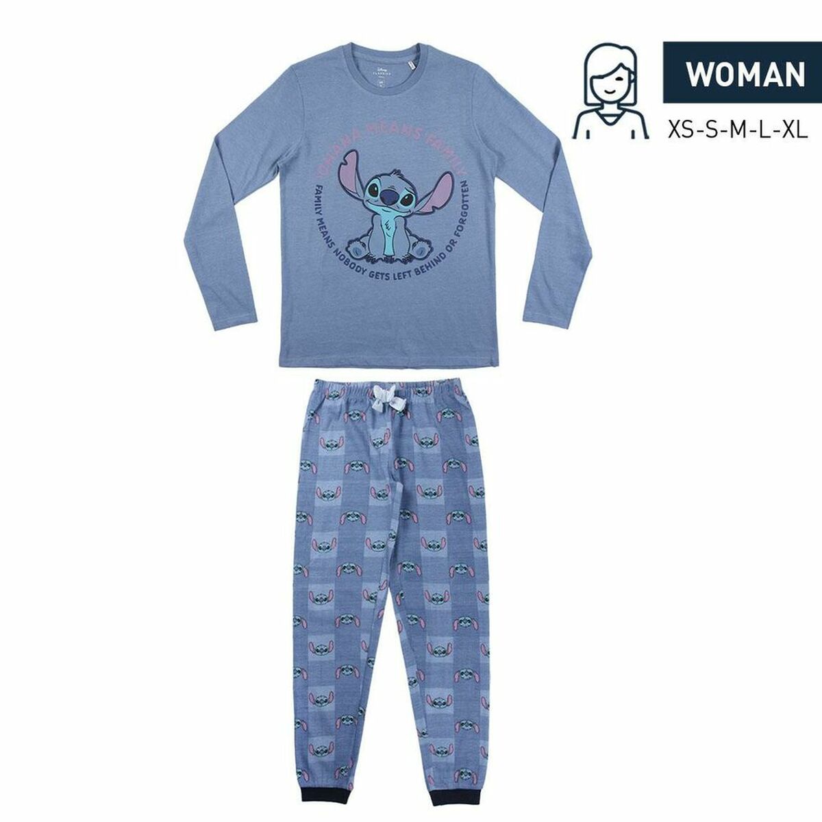 Pyjama Stitch Femme Bleu