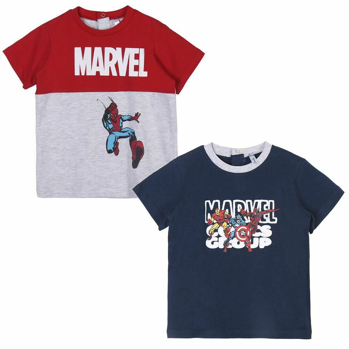 T shirt à manches courtes Enfant Marvel 2 Unités