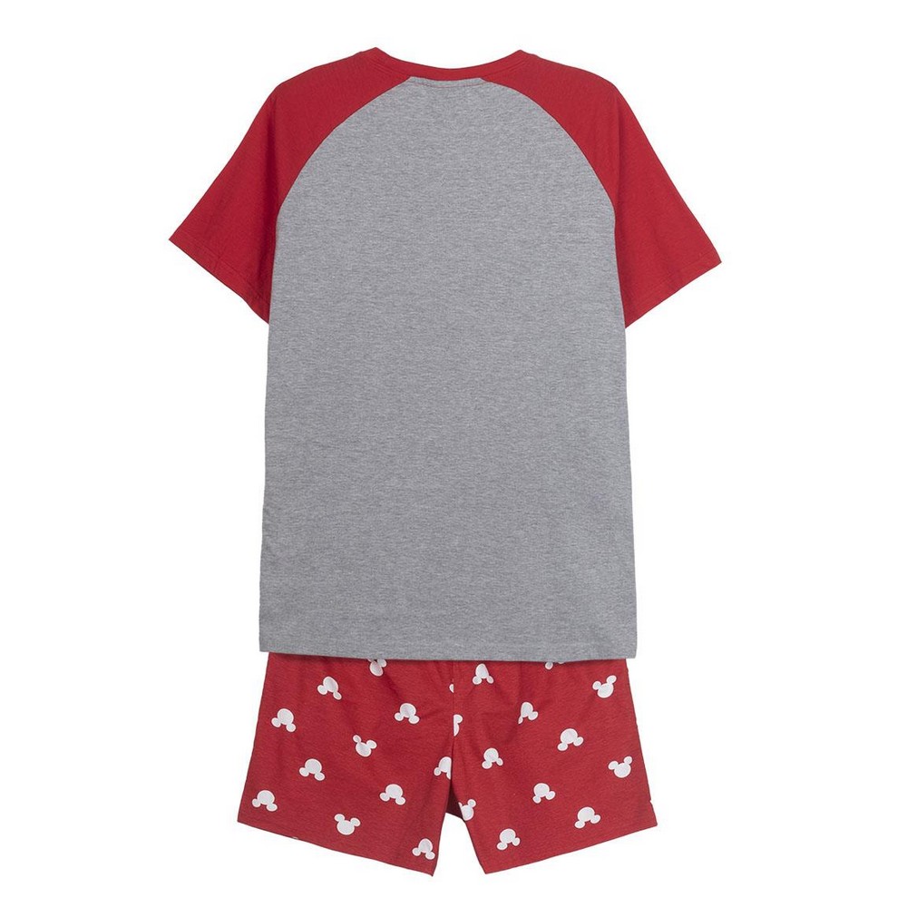 Summer Pyjama Mickey Mouse Red Grey Men