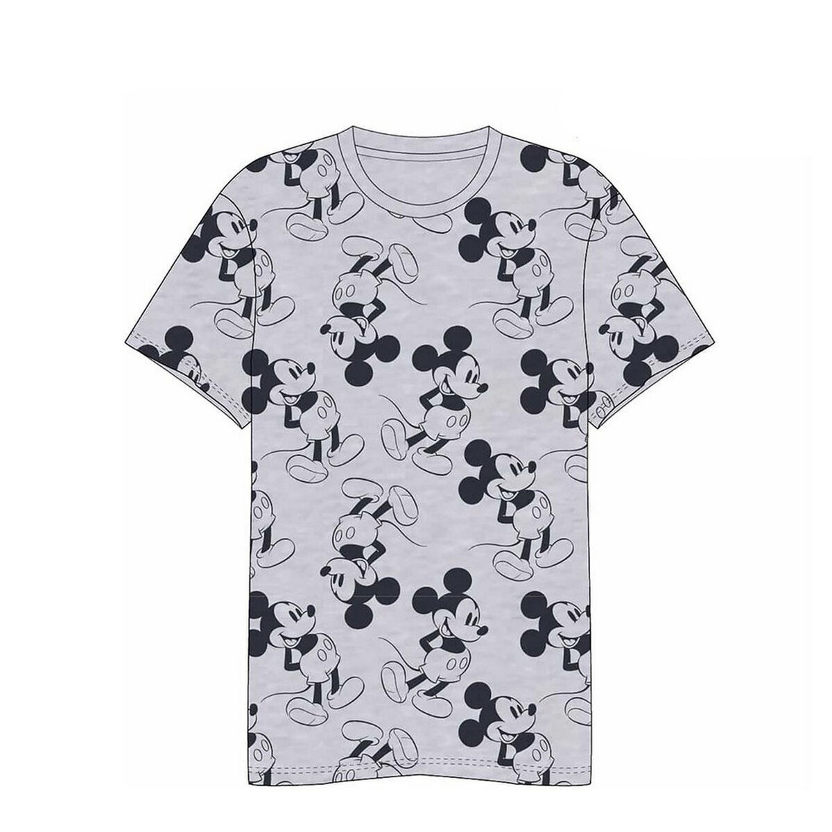 T-shirt à manches courtes homme Mickey Mouse Gris