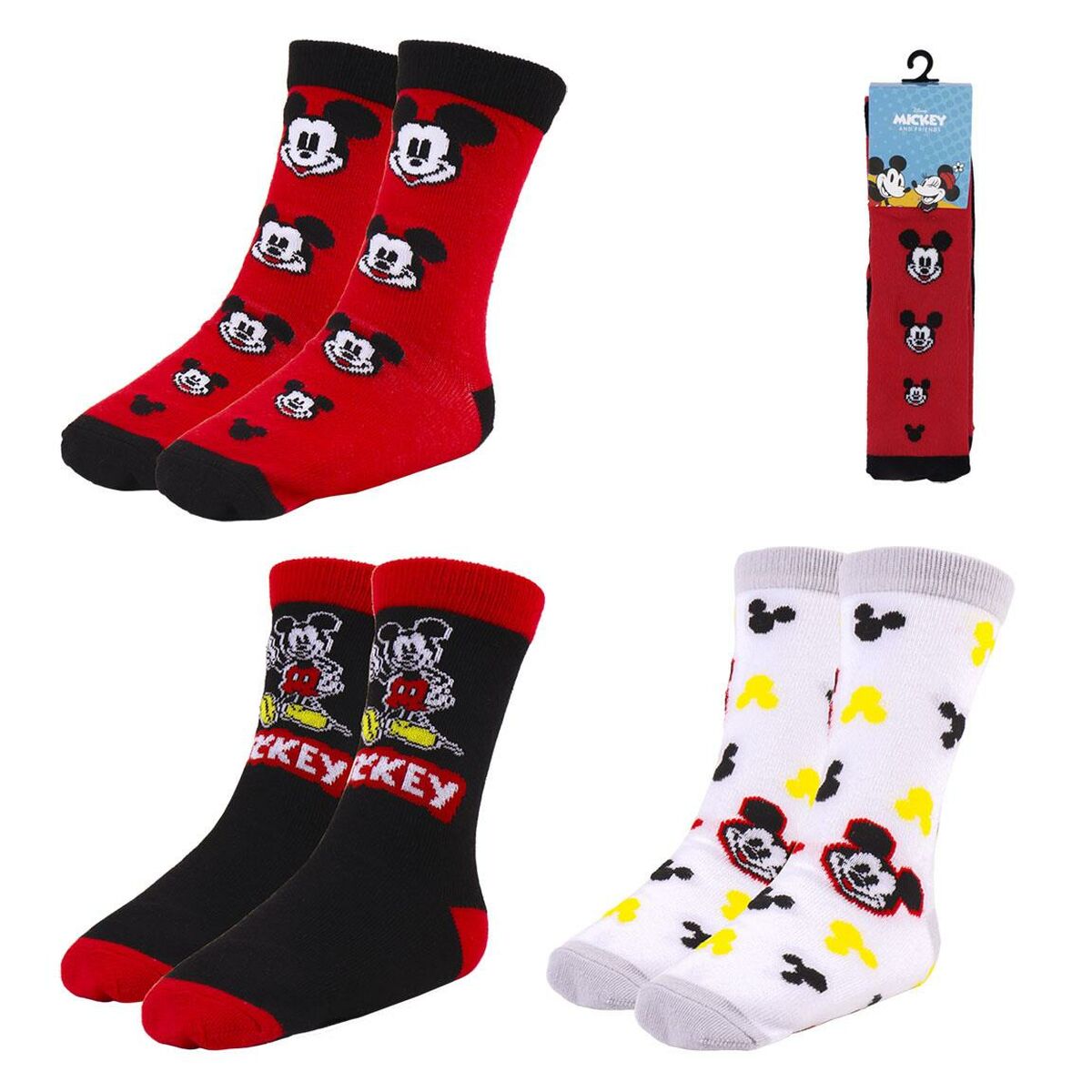 Chaussettes Mickey Mouse 3 paires Multicouleur