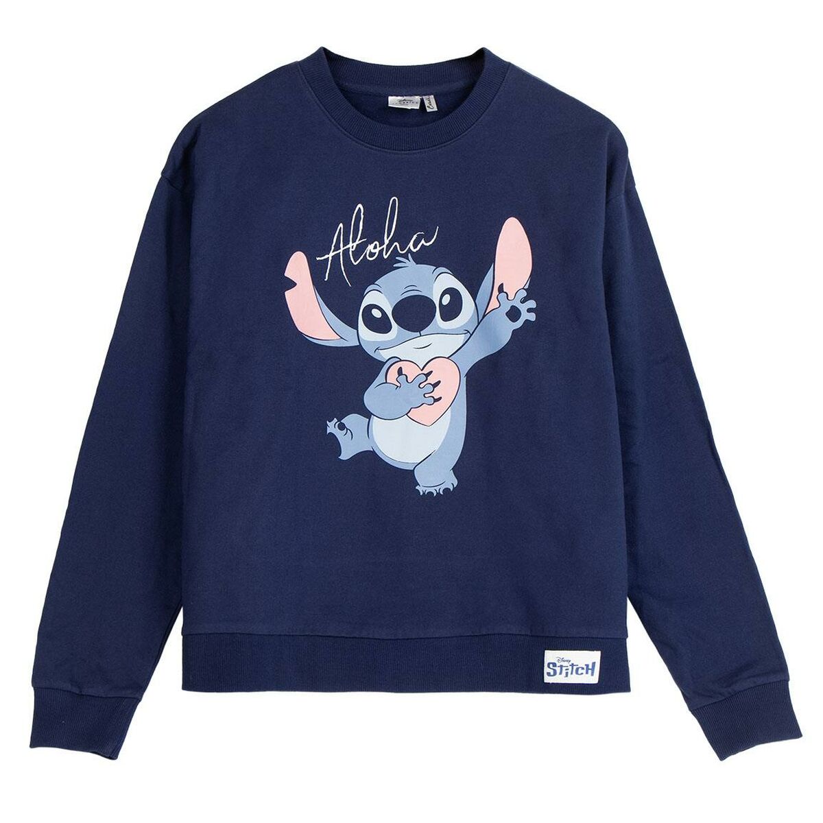 Sweat sans capuche femme Stitch Bleu foncé