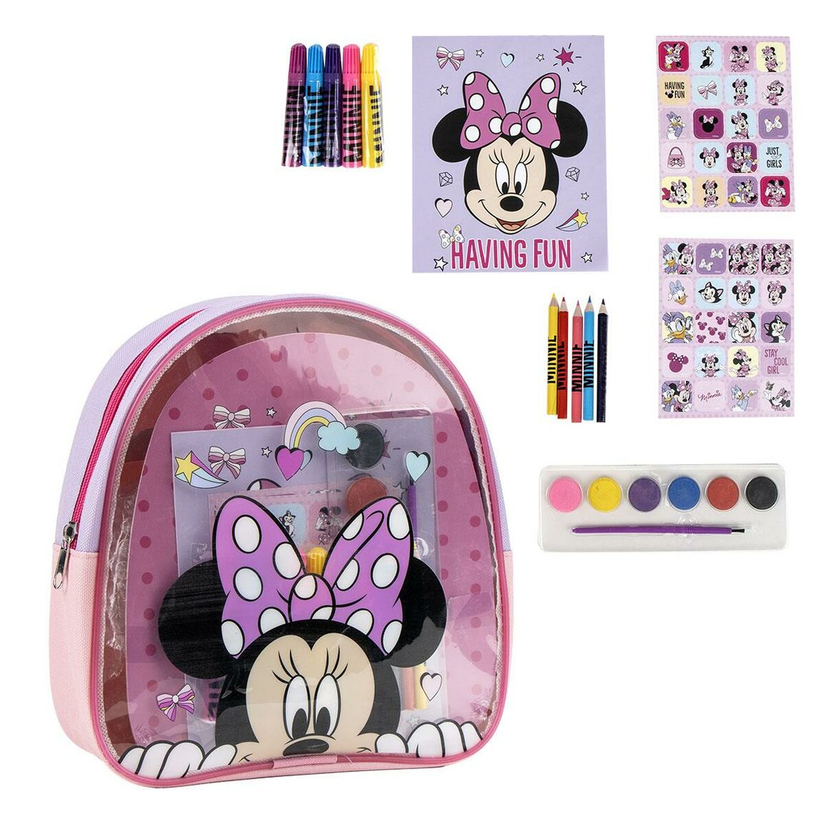 Sac à Dos pour Enfant à Dessiner Minnie Mouse Bleu 22 x 23 x 7 cm