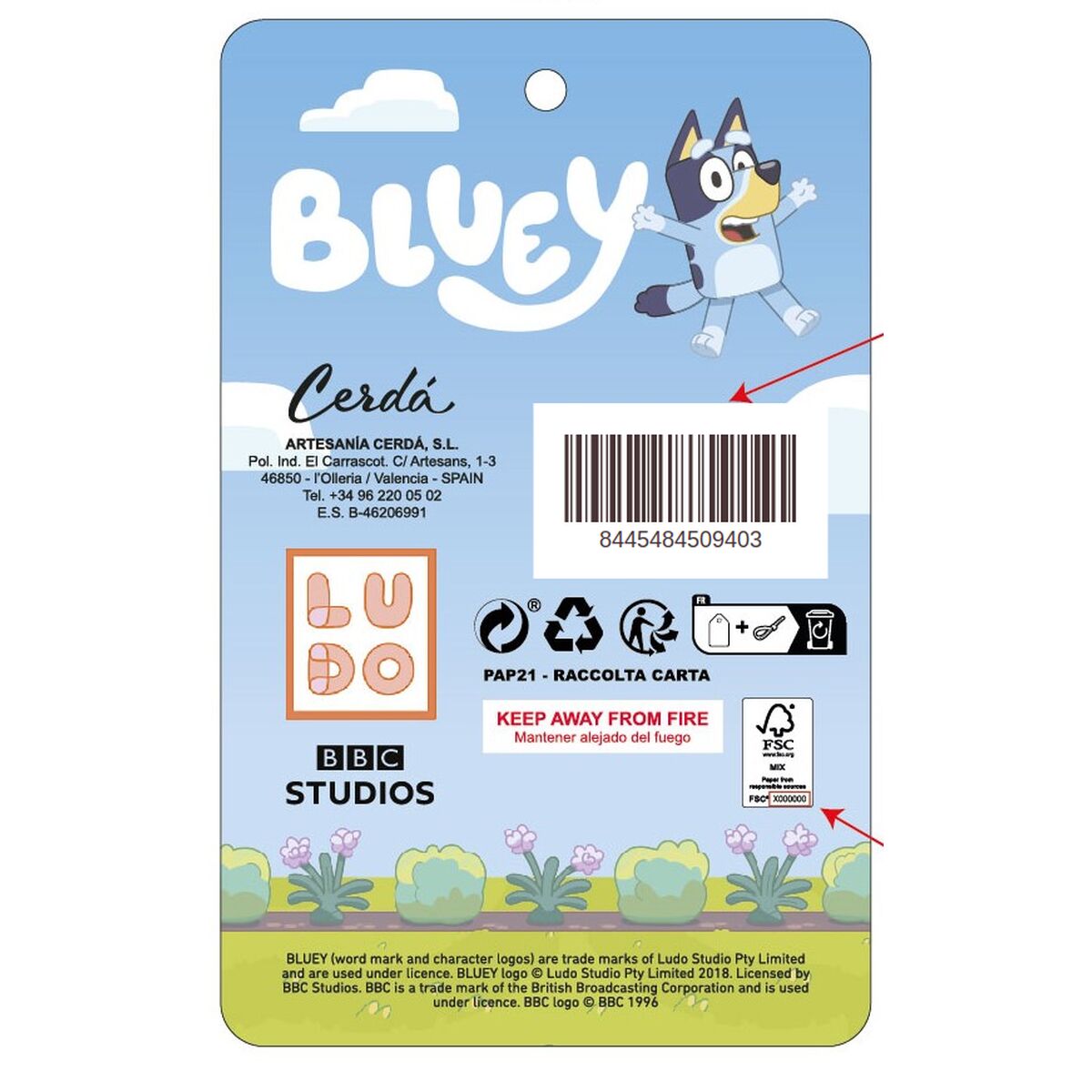 Plecak szkolny Bluey Niebieski 18 x 22 x 4 cm