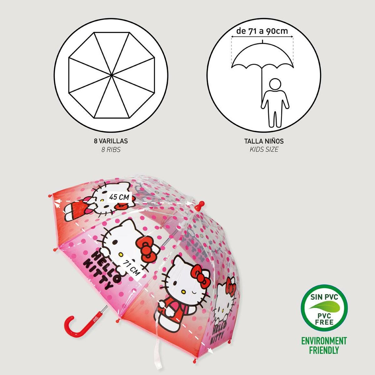 Umbrella Hello Kitty Pink 45 cm 45 cm