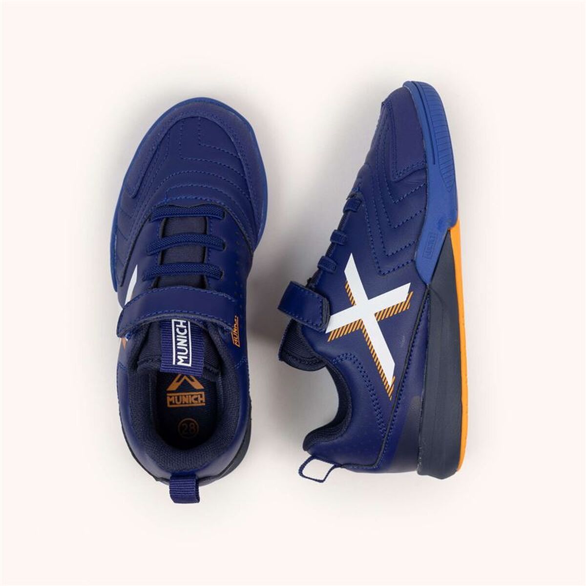 Kinder Zaalvoetbalschoenen Munich Rondito Kid Elastic Laces Blauw