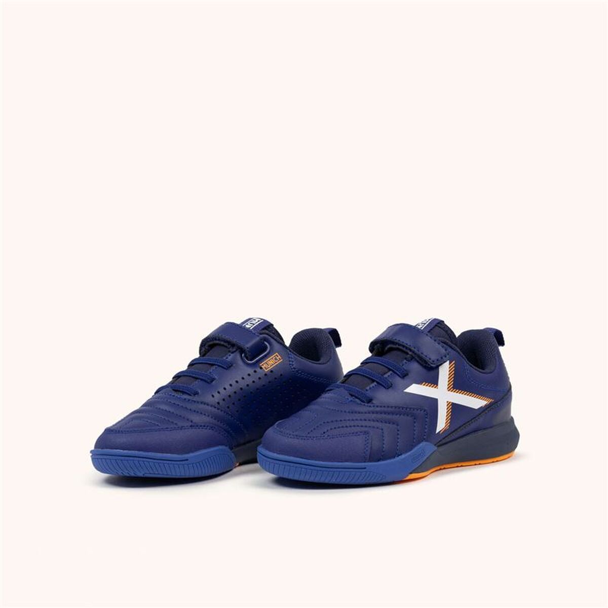 Kinder Zaalvoetbalschoenen Munich Rondito Kid Elastic Laces Blauw