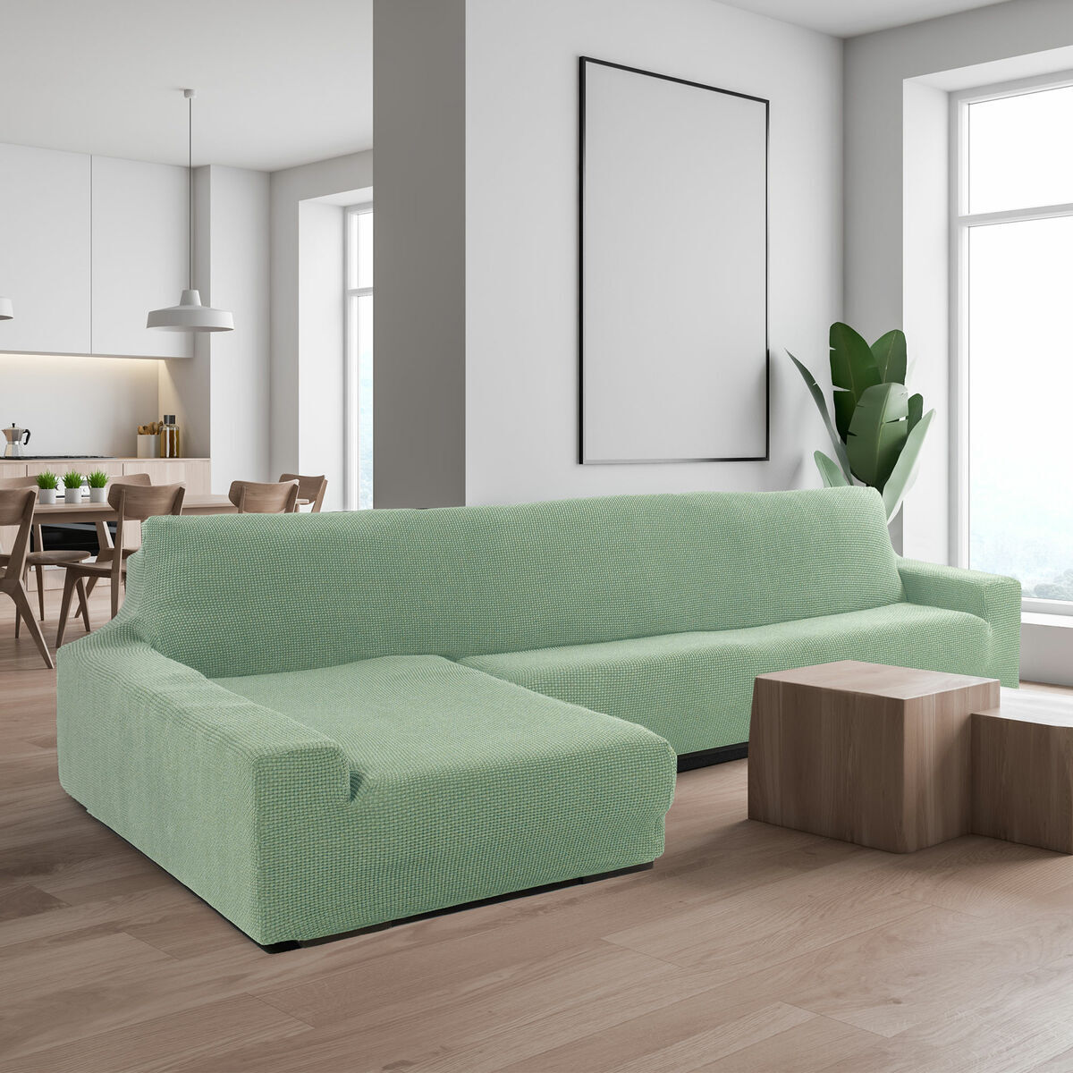Bezug für Chaiselongue mit langem Arm links Sofaskins NIAGARA türkis (Restauriert C) - Thumbnail 4