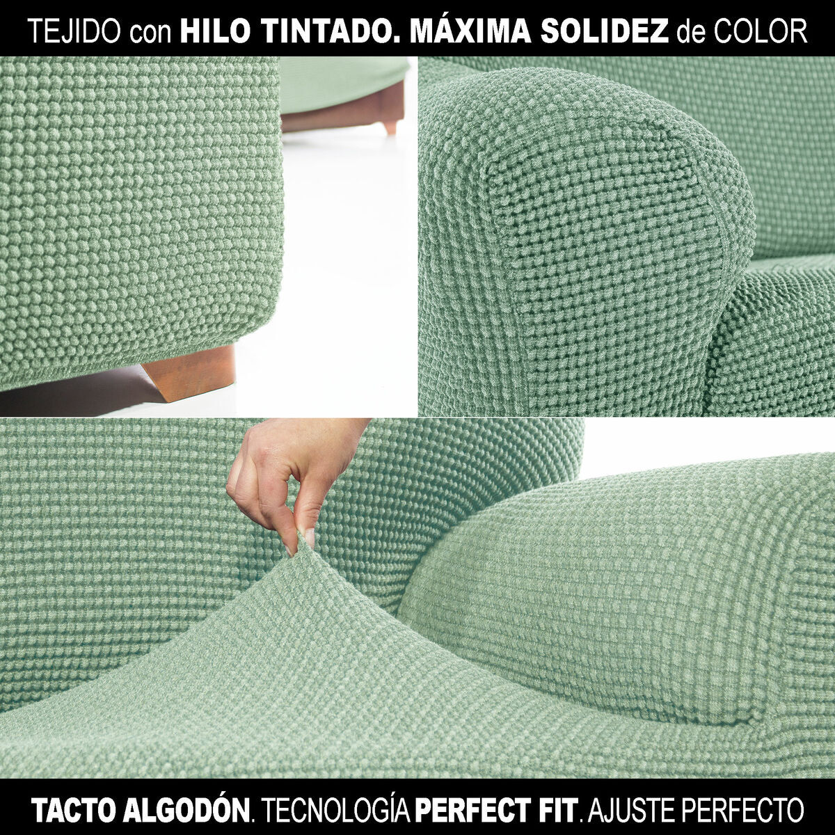 Bezug für Chaiselongue mit langem Arm links Sofaskins NIAGARA türkis (Restauriert C) - Thumbnail 6