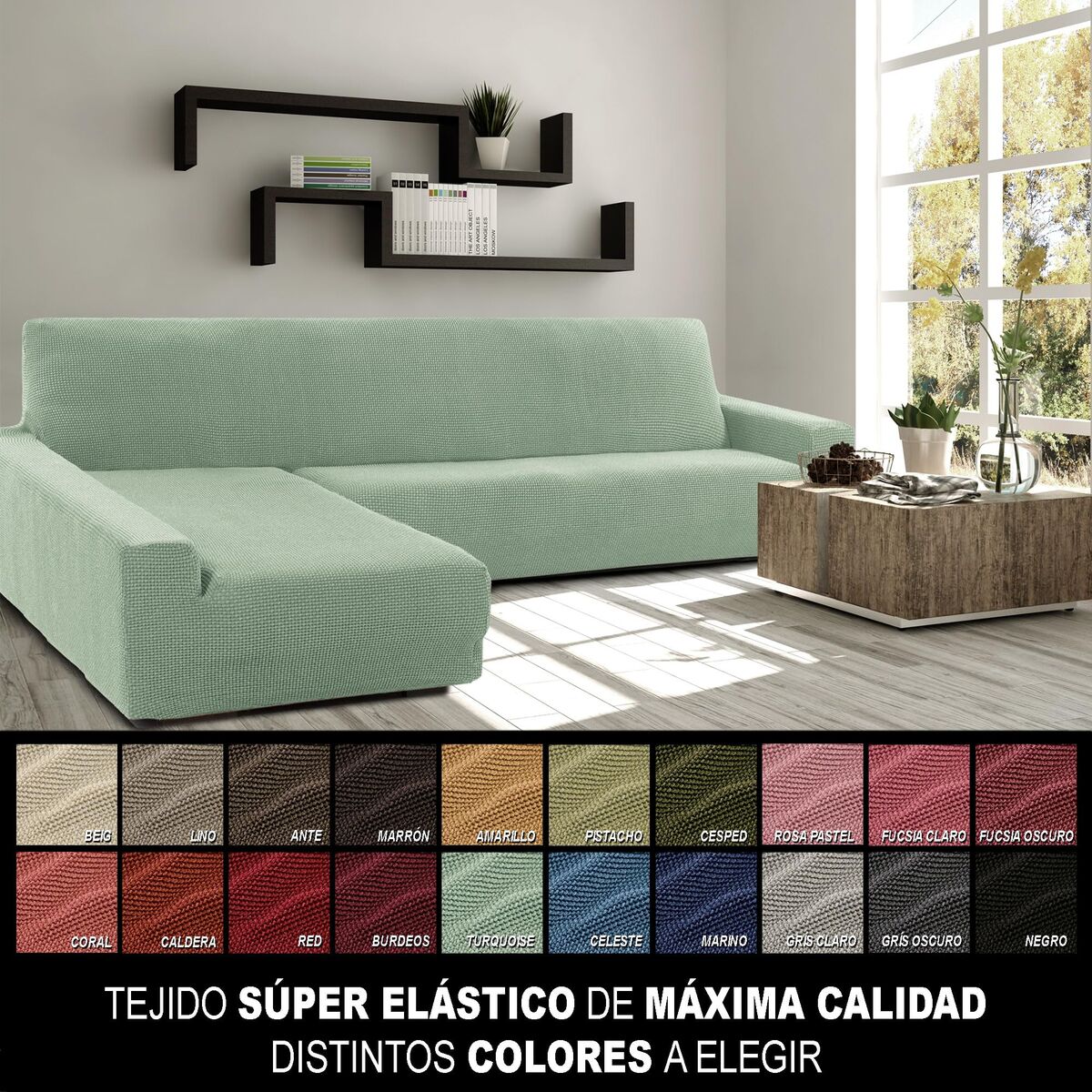 Bezug für Chaiselongue mit langem Arm links Sofaskins NIAGARA türkis (Restauriert C) - Thumbnail 8