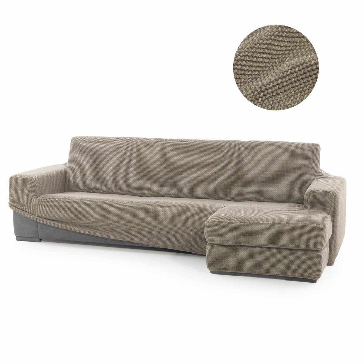 Abdeckung für Chaiselongue mit kurzem Arm rechts Sofaskins NIAGARA Leinen (Restauriert B) - Thumbnail 2