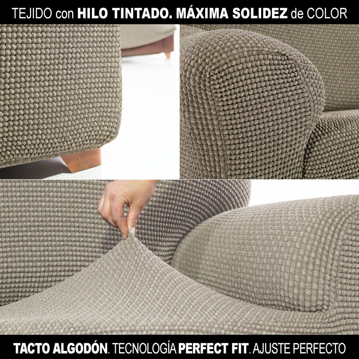 Abdeckung für Chaiselongue mit kurzem Arm rechts Sofaskins NIAGARA Leinen (Restauriert B) - Thumbnail 7