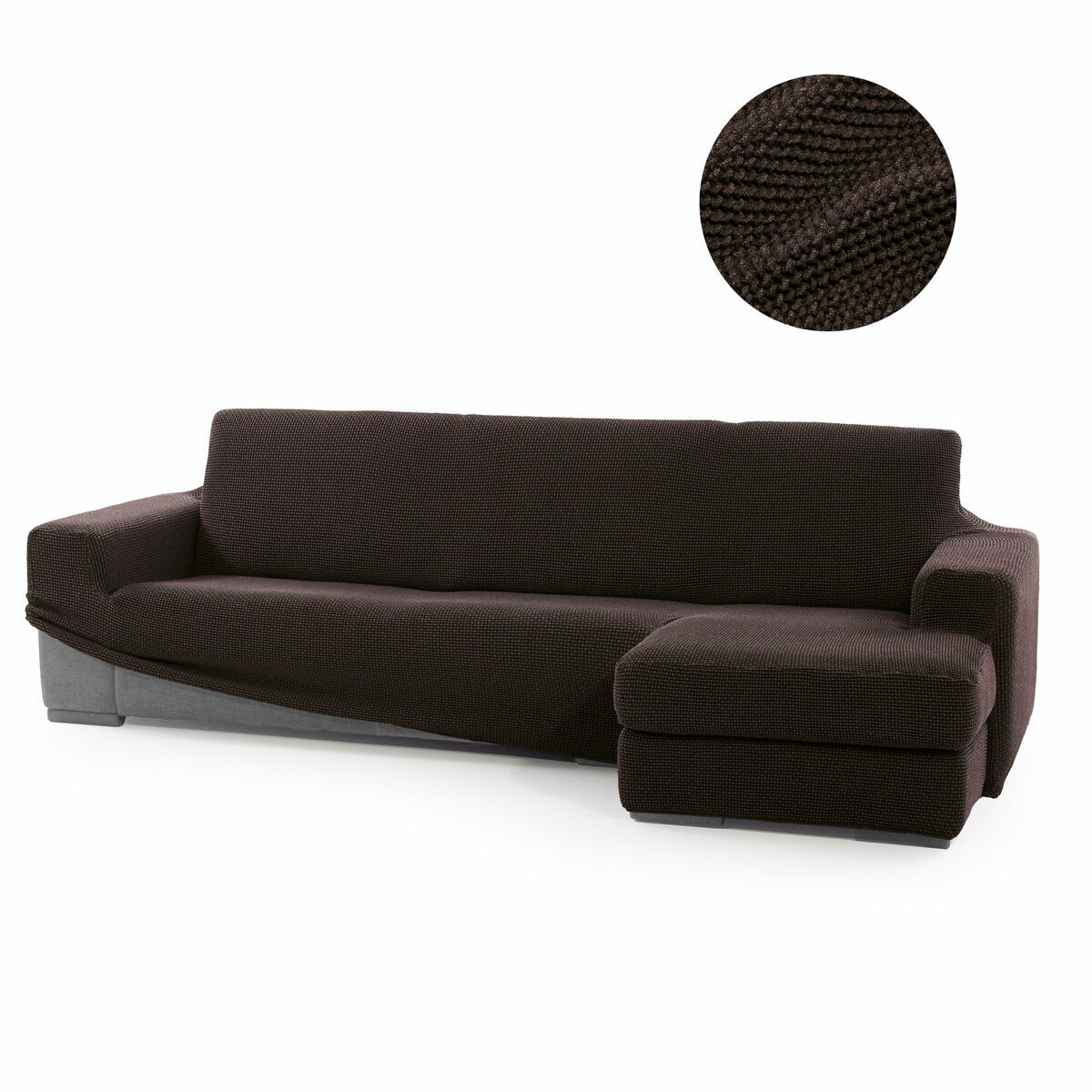 Abdeckung für Chaiselongue mit kurzem Arm rechts Sofaskins NIAGARA Braun (Restauriert B) - Thumbnail 2