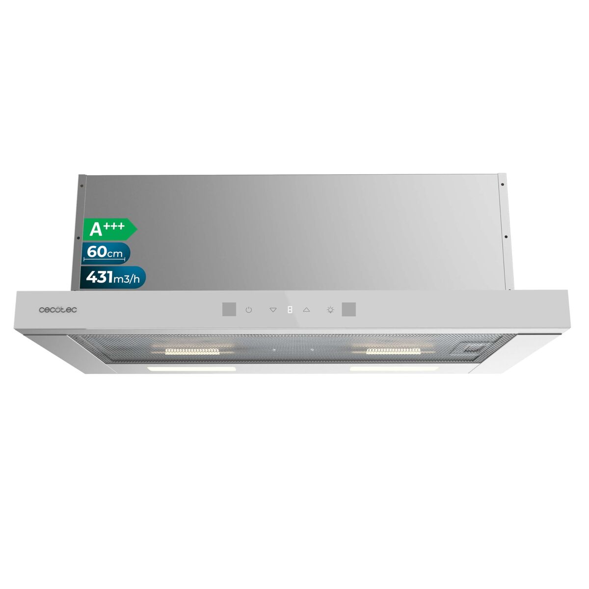 Cecotec Campana Convencional Bolero Flux TLT 604400 60cm Blanca A+++ Inox Control Táctil