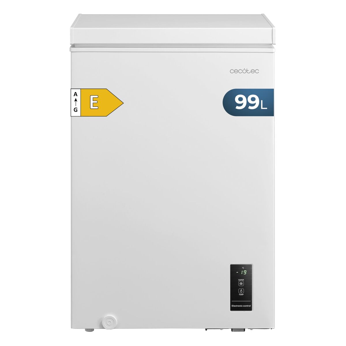 Cecotec Congelador Horizontal 99L Bolero CoolMarket Chest 99P Blanco E 38dB LED