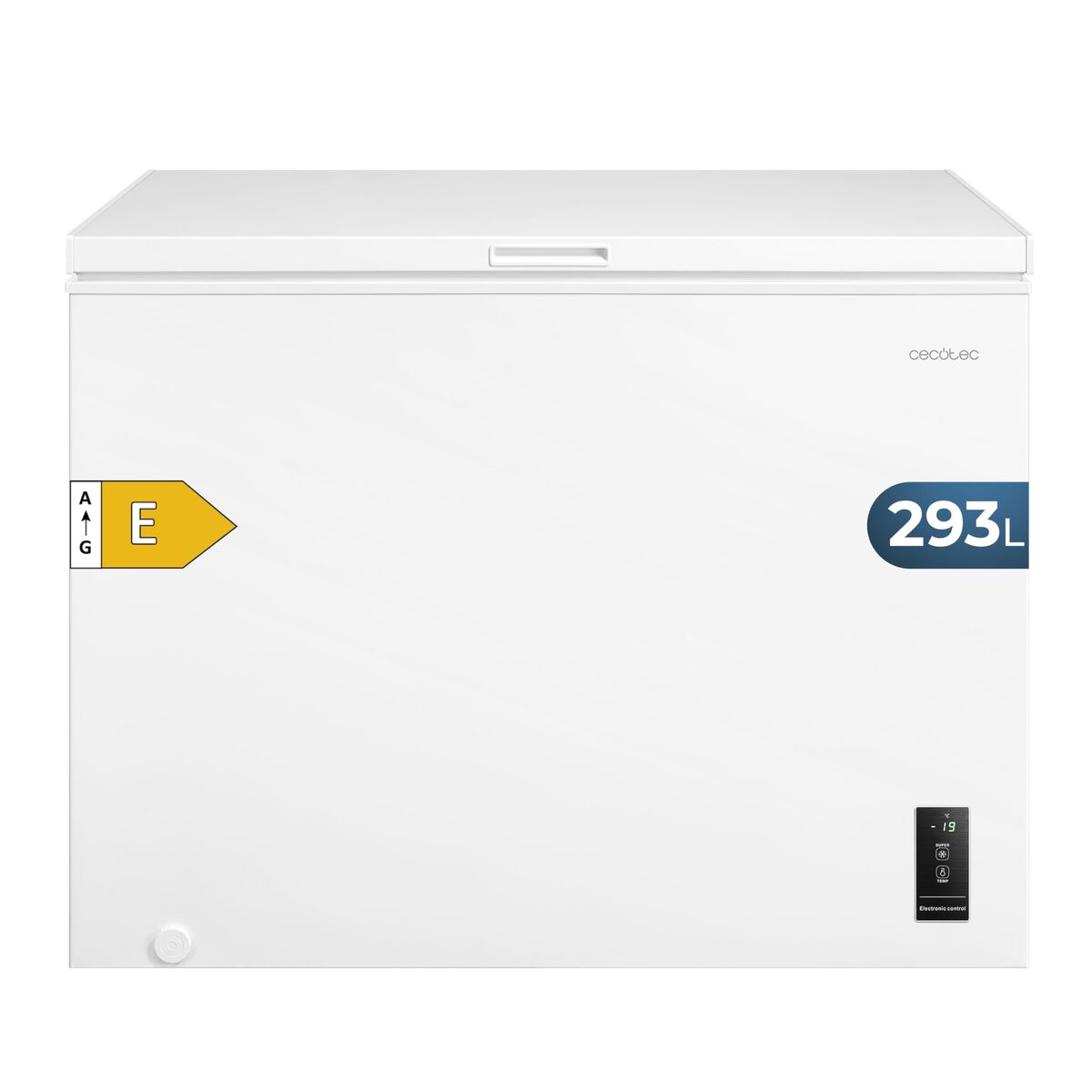 Cecotec Congelador horizontal 293L Bolero CoolMarket Chest 293P Blanco, clase E, 38 dB