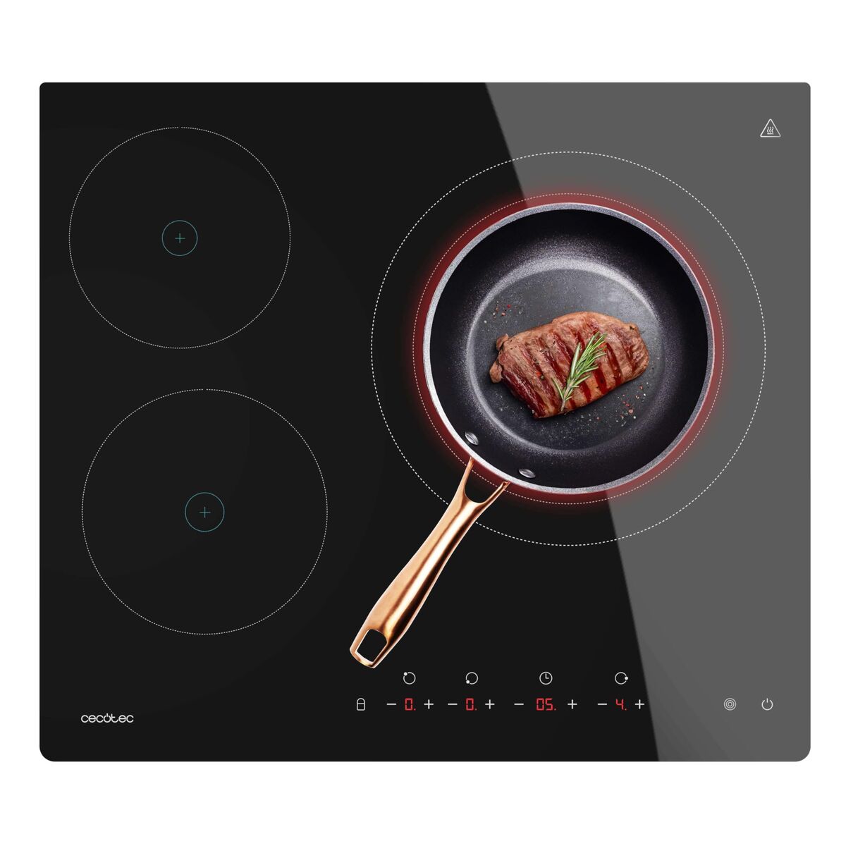 Cecotec Placa vitrocerámica Squad V 3001 Max 90cm 3 zonas 6200W control táctil negro