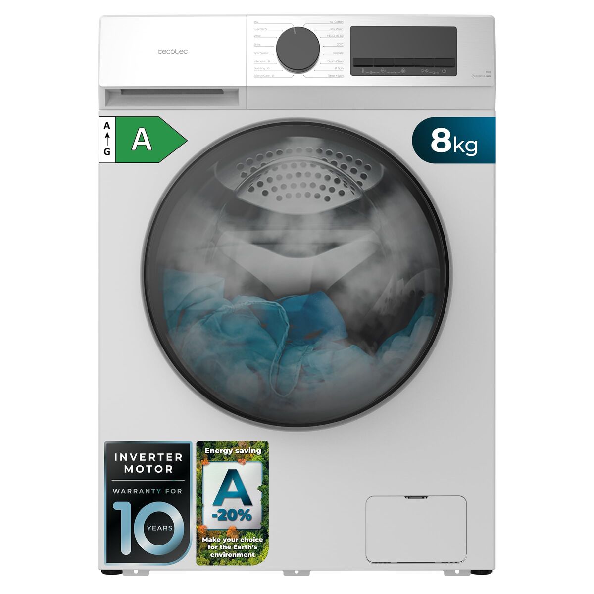 Lavadora Cecotec Bolero DressCode 8450 Inverter 1400 rpm 8 kg
