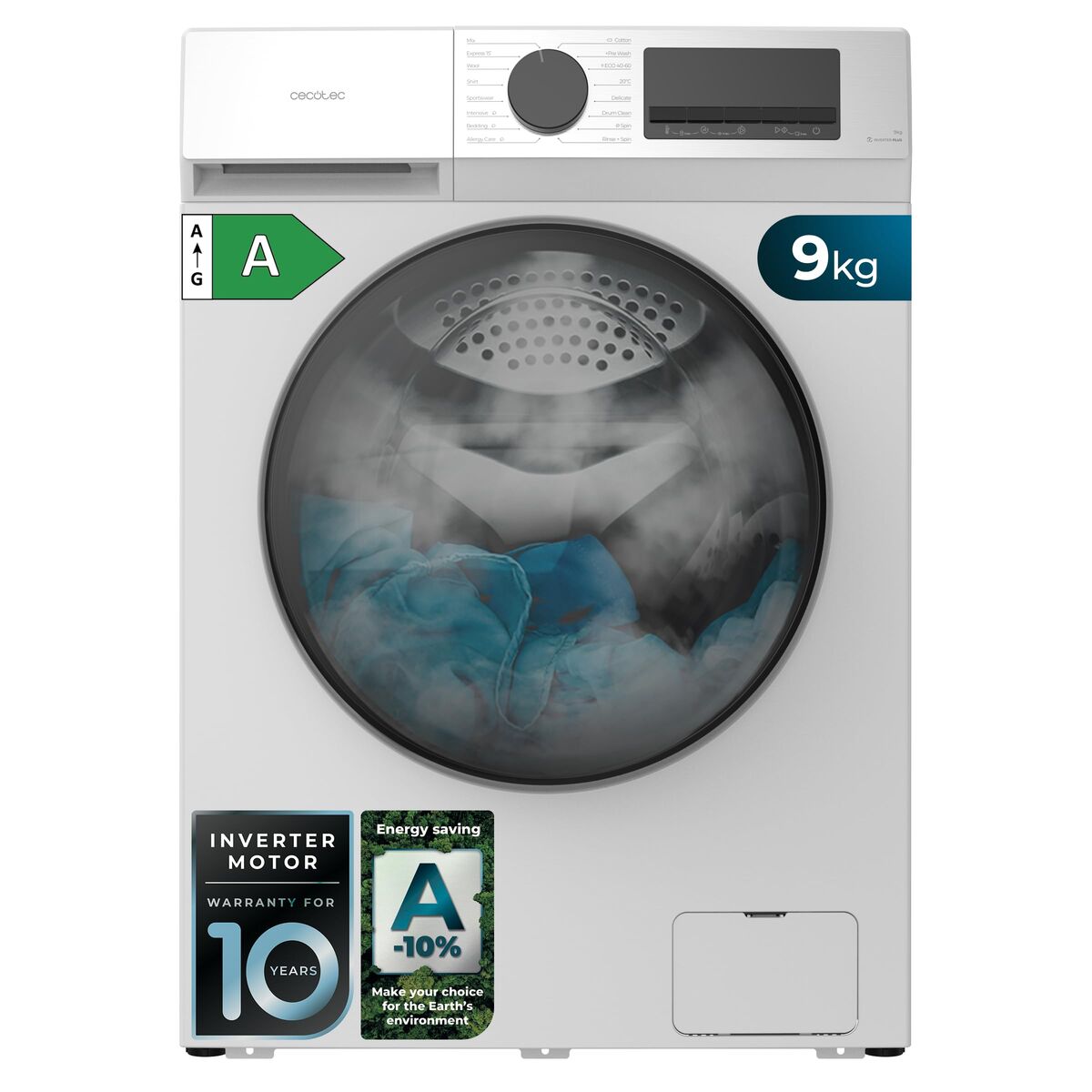 Lavadora Cecotec Bolero DressCode 9450 Inverter 1400 rpm 9 kg