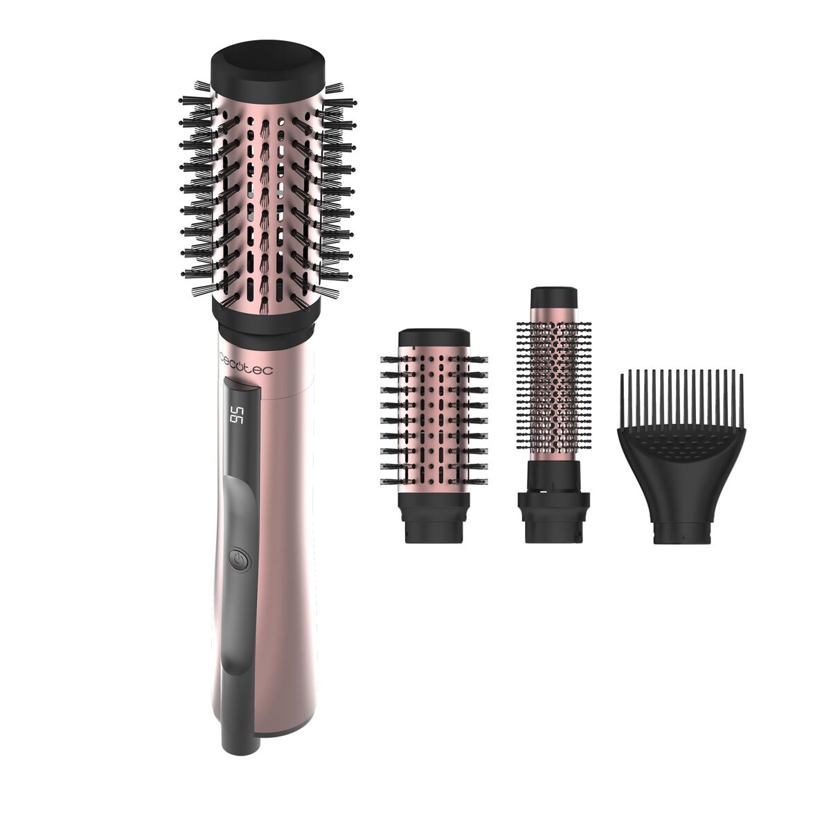 Cecotec Cepillo Secador, Moldeador y Rizador 3 en 1 AirGlam 14in1 Flex 1200W iónico cerámica