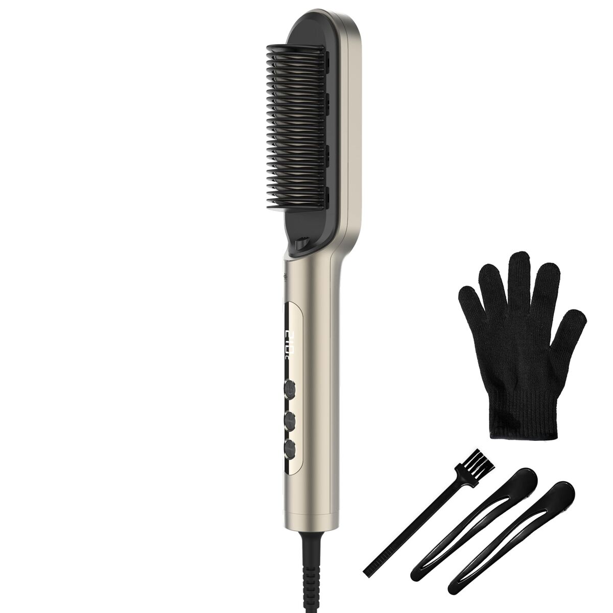 Cecotec Cepillo Alisador InstantCare Lisse IonTech Ionizador 9 Temp 35W Cerámica Champagne