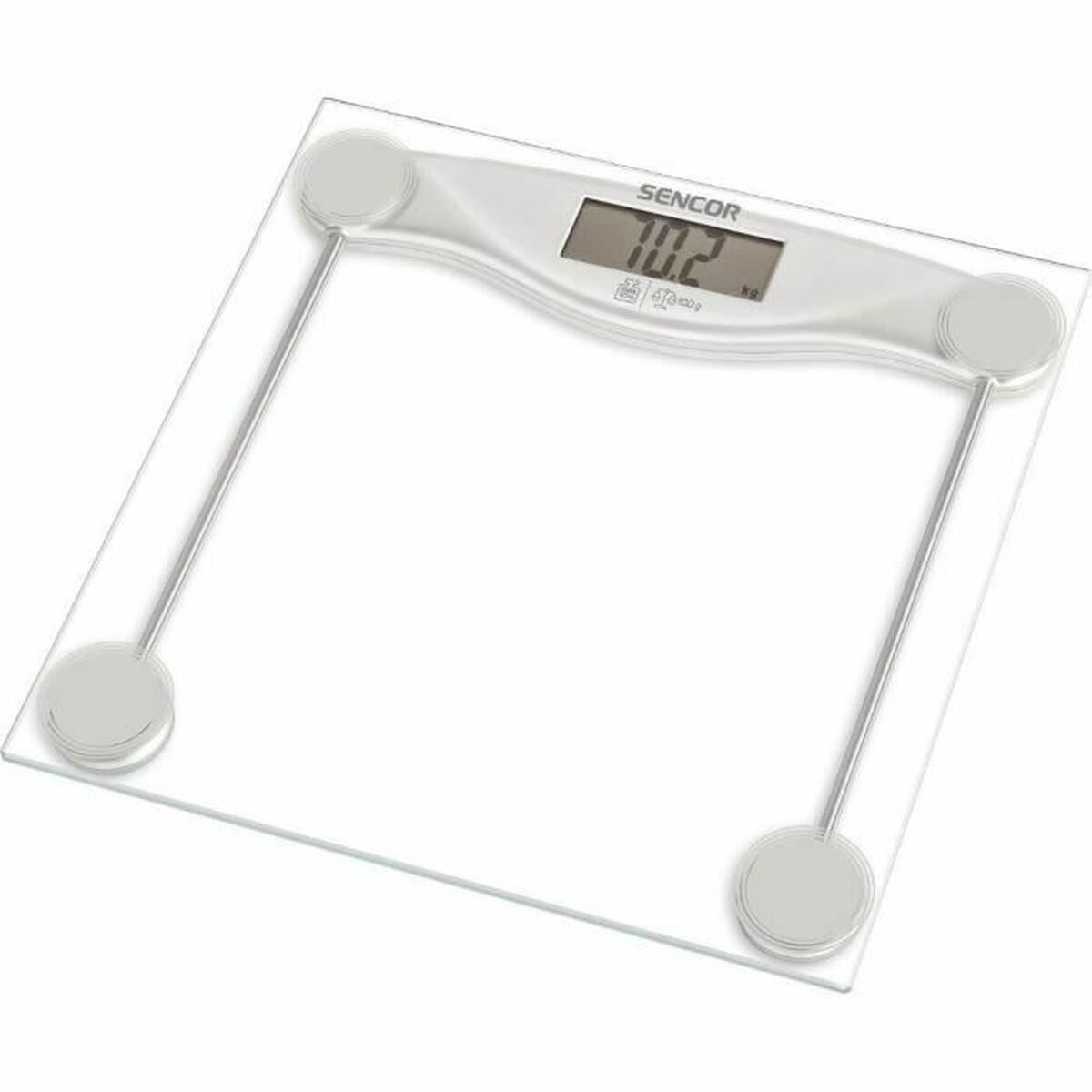 Ψηφιακή Ζυγαριά Μπάνιου Sencor Διαφανές Γυαλί 150 kg