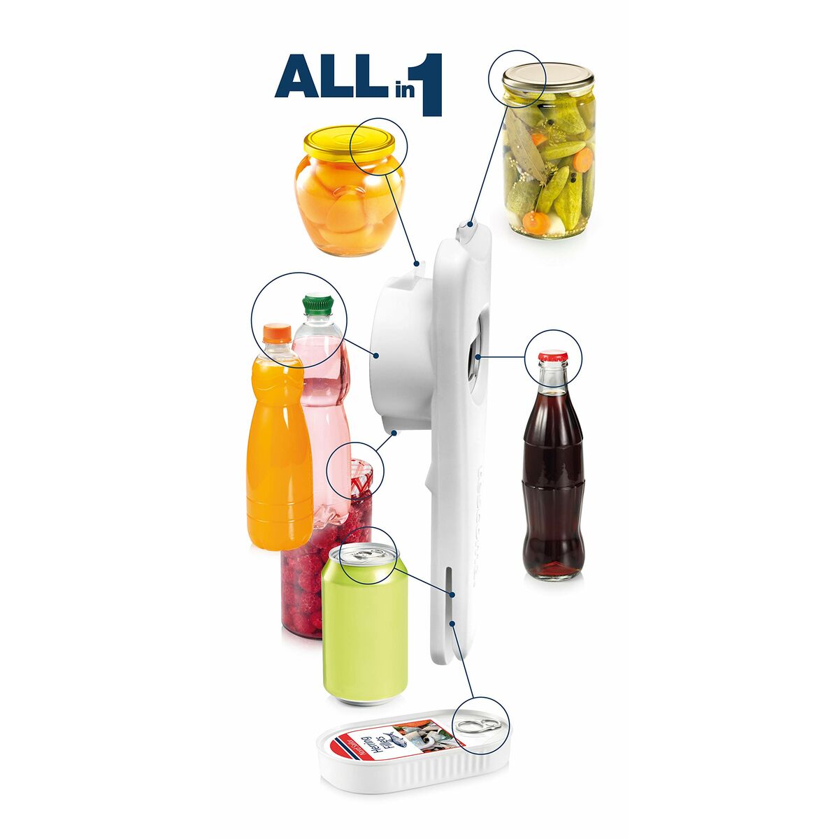 Image secondaire de Ouvre-Boîte Multifonction Tescoma Presto Blanc Acier