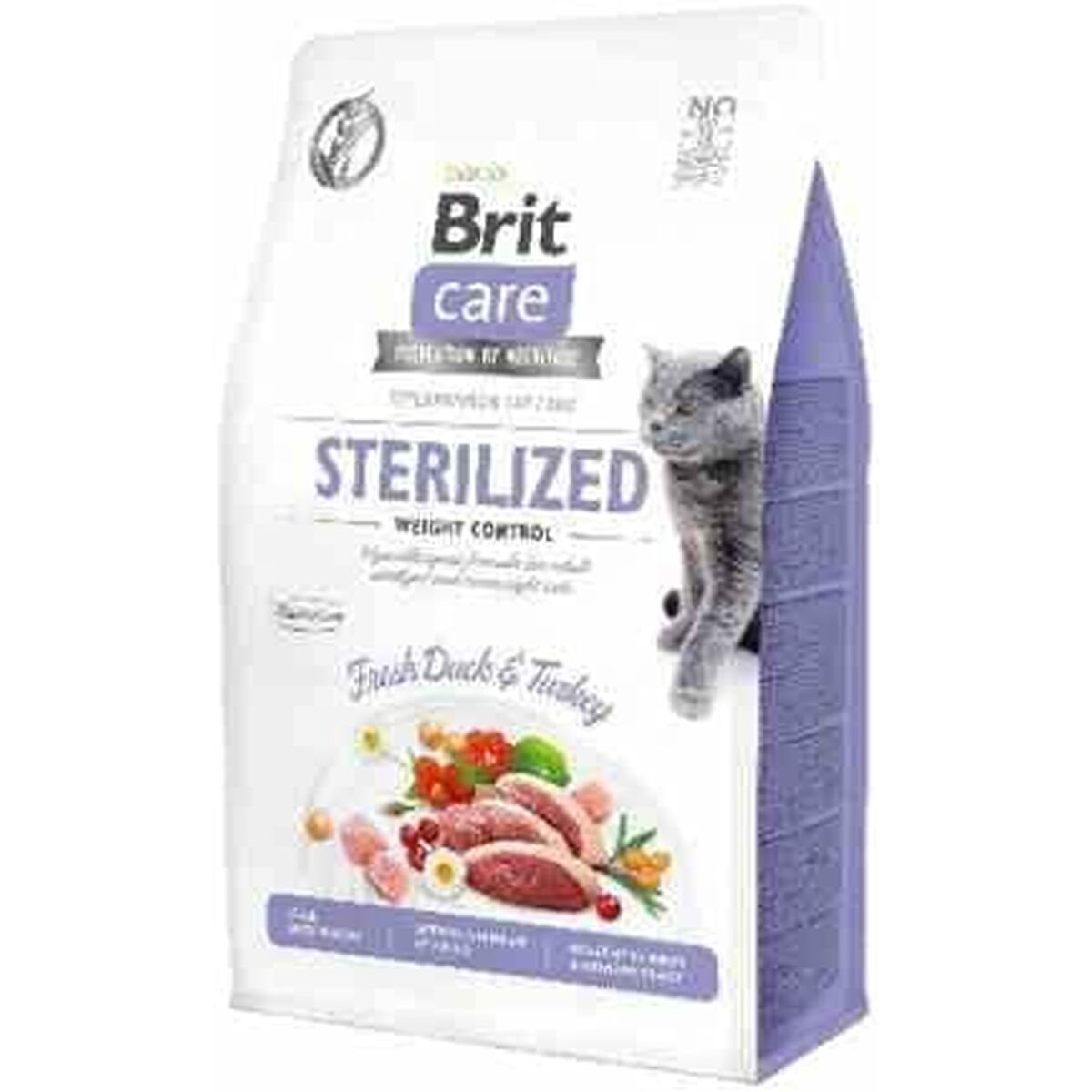 Aliments pour chat Brit Care Grain-Free Sterilized Weight Control Adulte Dinde Canard 400 g