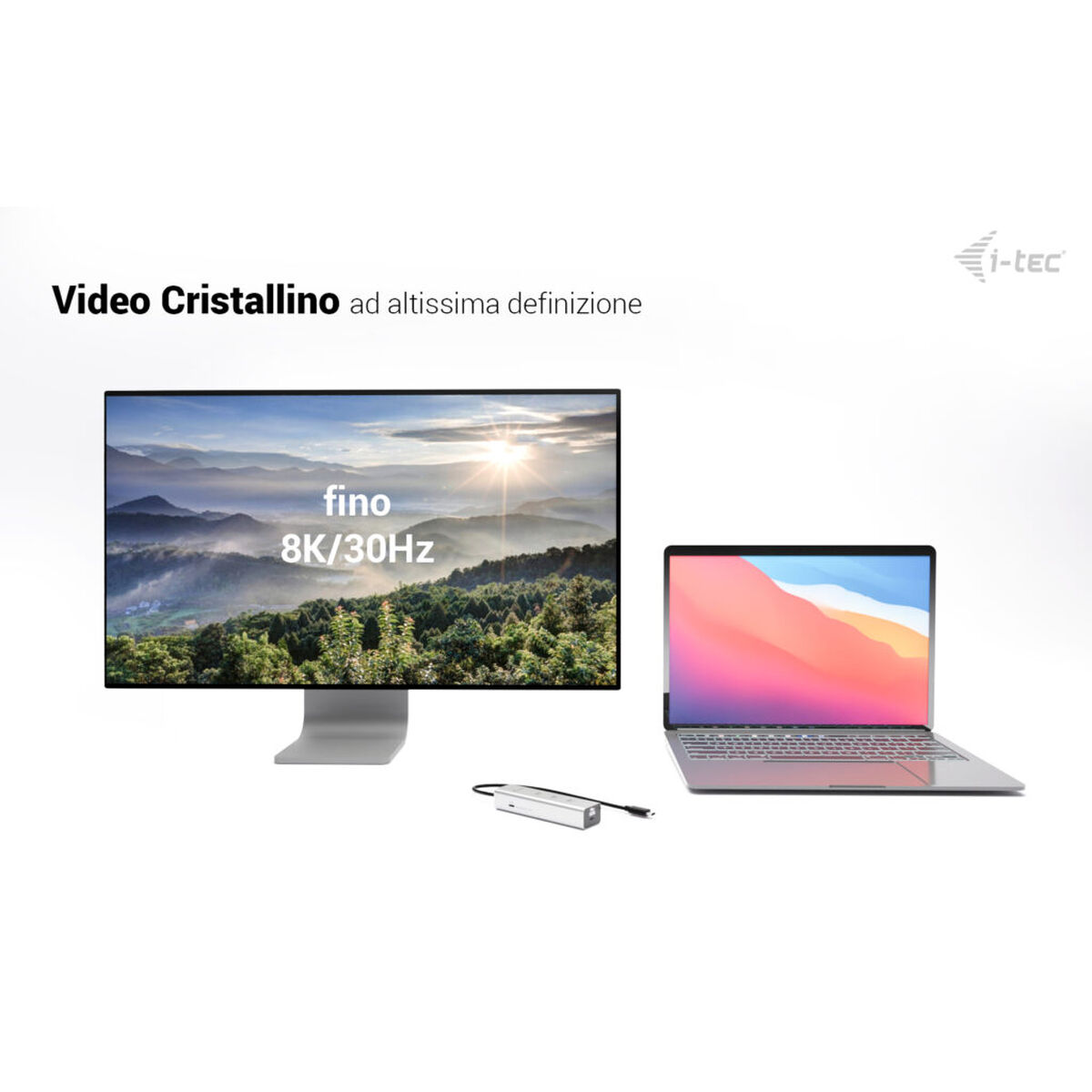 Picture of USB Hub i-Tec C31HUBMETAL8KPDPRO Silver