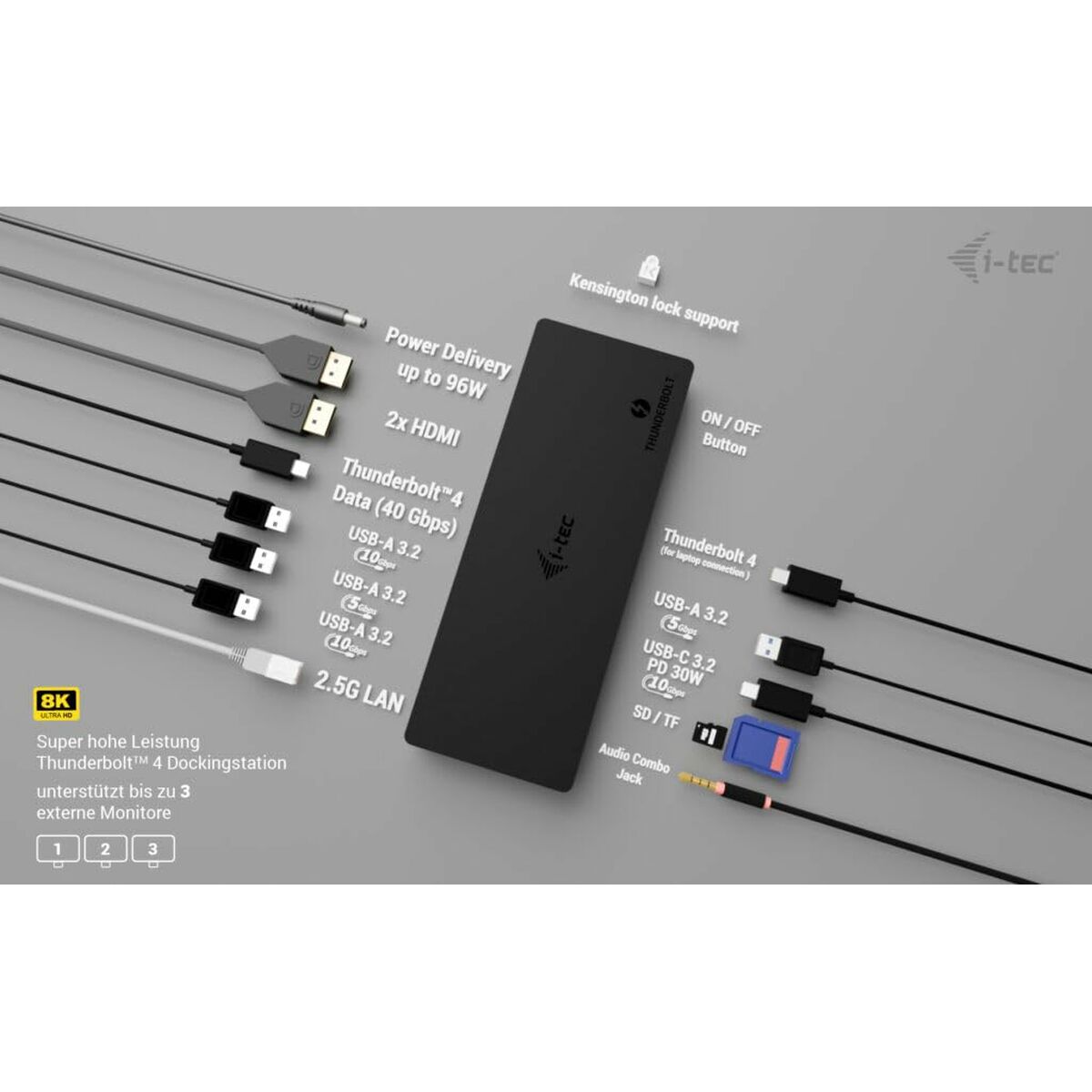 Afbeeldingen van Dockstation i-Tec TB4TRIPLEDOCKPD