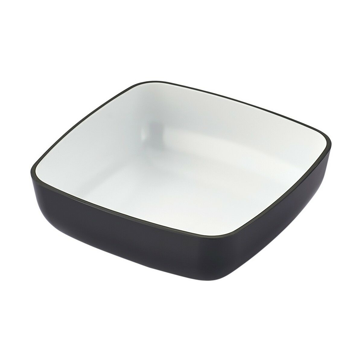 Cuenco Blanco/Negro Melamina Cuadrado 13 x 13 x 4 cm
