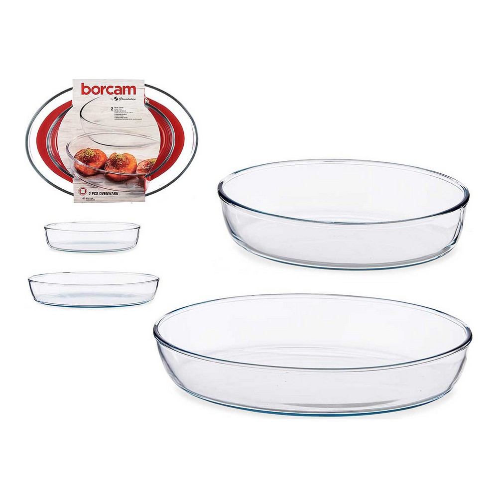 Baking tray Transparent Borosilicate Glass (2 pcs)